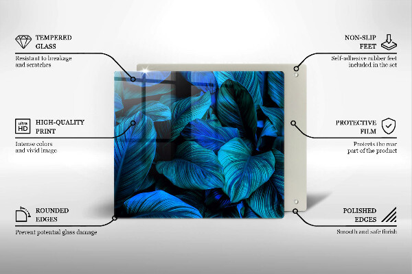 Glass worktop saver Jungle vegetation leaves