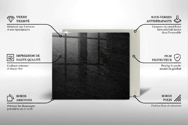 Glass worktop saver rock texture