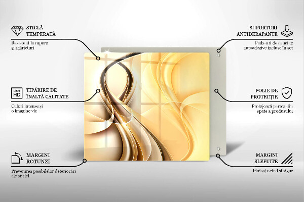 Chopping board glass Abstraction of smoke
