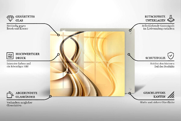 Chopping board glass Abstraction of smoke