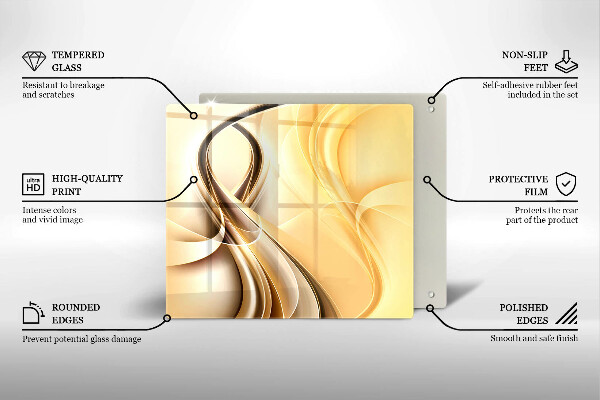 Chopping board glass Abstraction of smoke