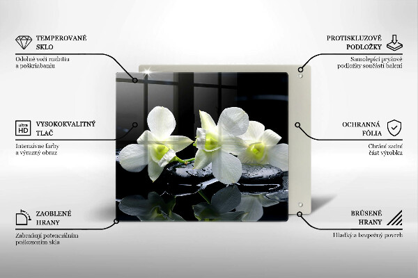 Kitchen worktop protector Zen white flowers in water