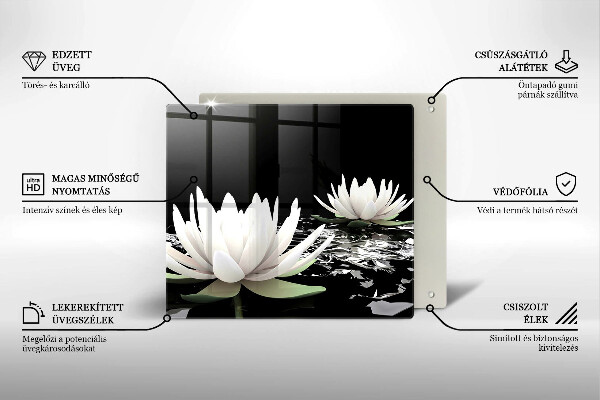 Kitchen worktop protector White lilies on the water