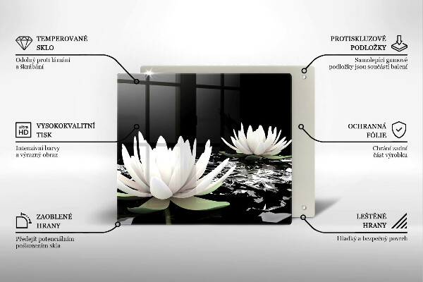 Kitchen worktop protector White lilies on the water