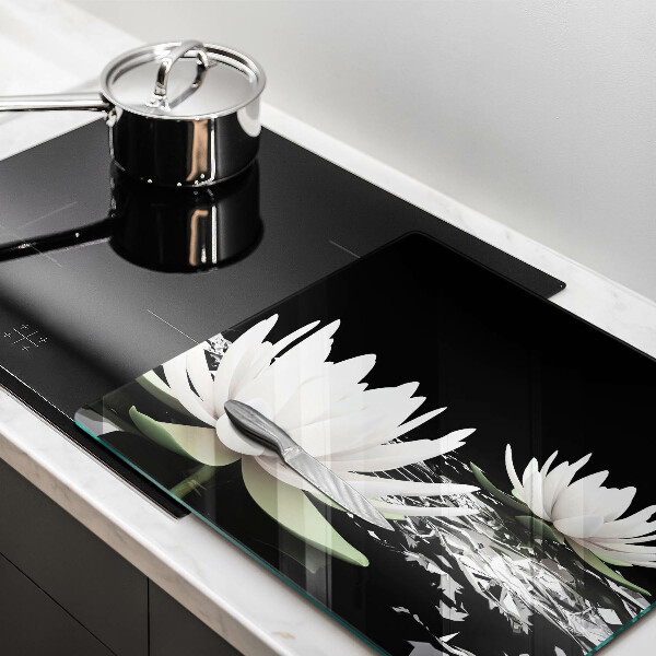 Kitchen worktop protector White lilies on the water