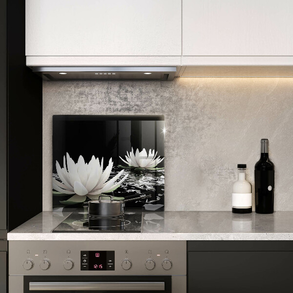 Kitchen worktop protector White lilies on the water