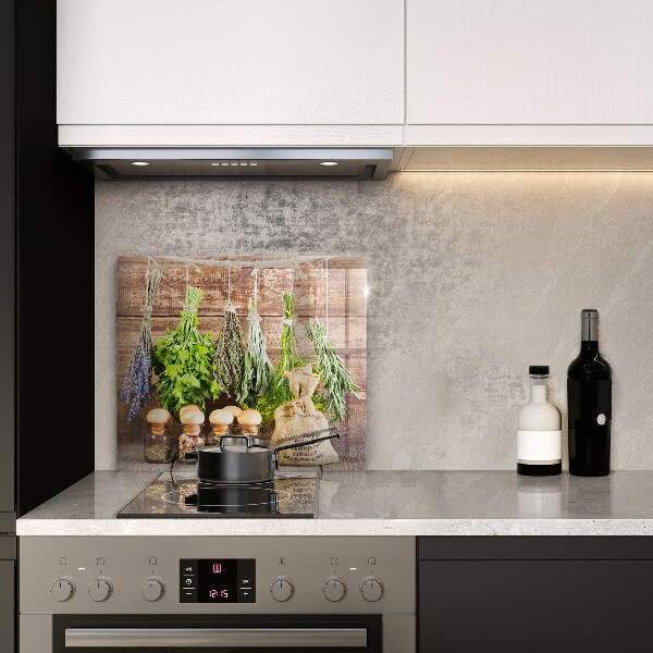 Kitchen worktop protector Herbs spices and wood