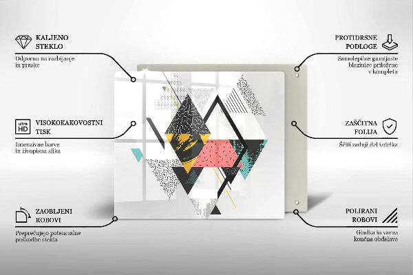 Chopping board glass Abstraction of the triangle