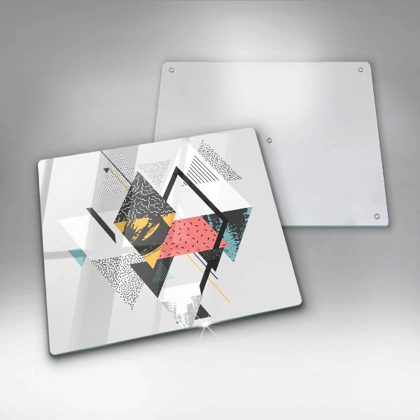 Chopping board glass Abstraction of the triangle