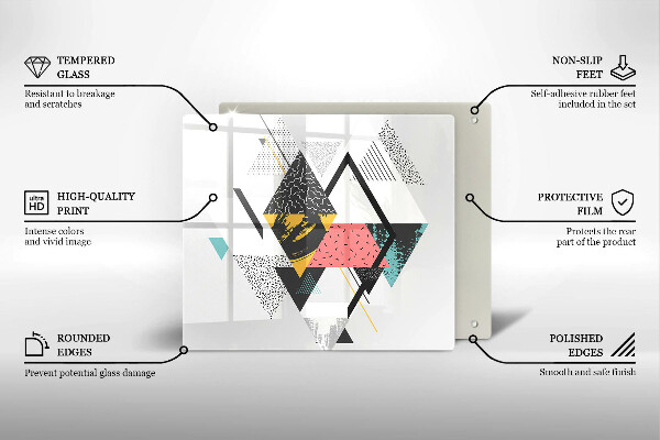 Chopping board glass Abstraction of the triangle