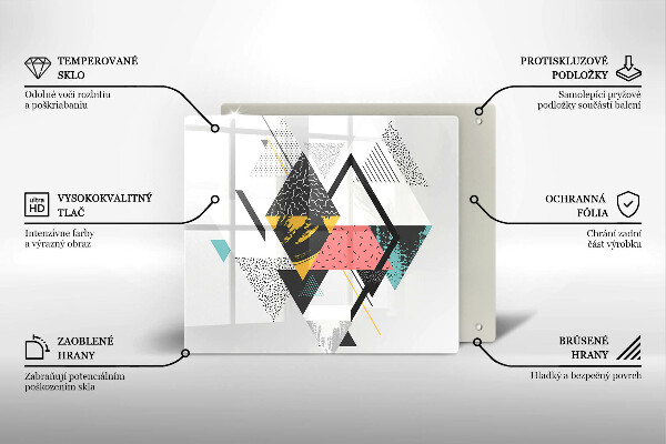 Chopping board glass Abstraction of the triangle