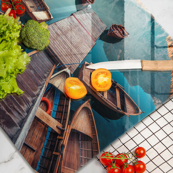 Kitchen worktop protector Boats on the lake