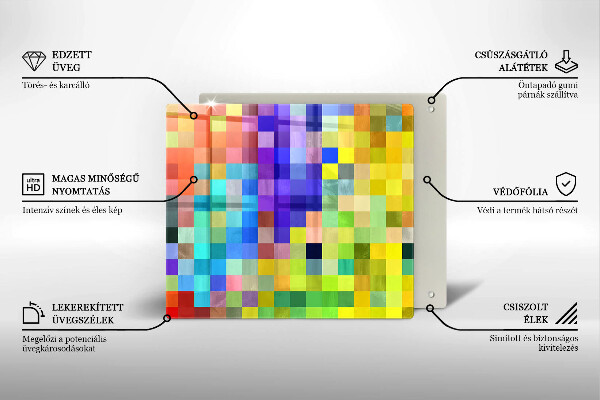 Kitchen worktop protector Colorful squares pixels