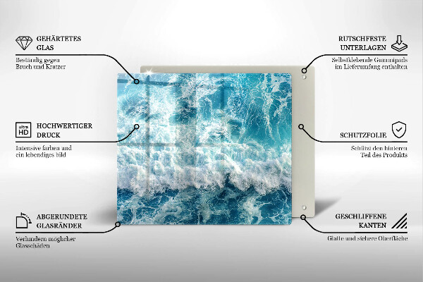 Kitchen worktop protector Water sea waves