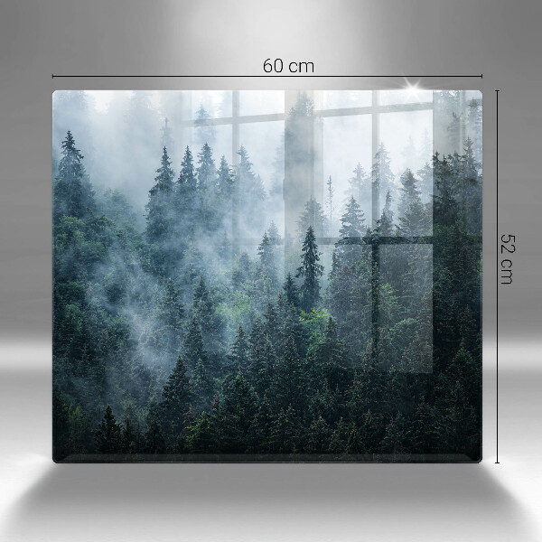 Glass worktop saver Forest of trees and fog