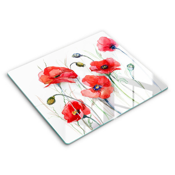 Kitchen worktop protector Red flowers