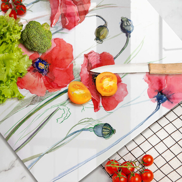 Kitchen worktop protector Red flowers