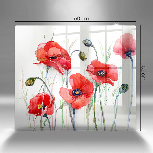 Kitchen worktop protector Red flowers