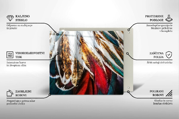 Kitchen worktop protector Boho bird feathers