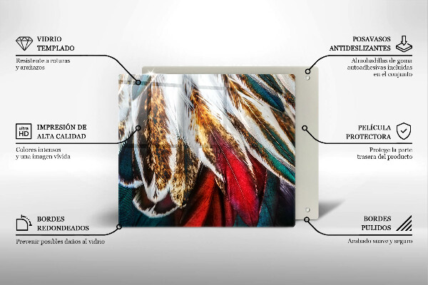 Kitchen worktop protector Boho bird feathers