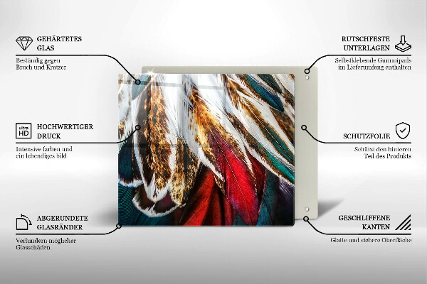 Kitchen worktop protector Boho bird feathers