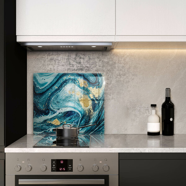 Chopping board Blue abstraction gold