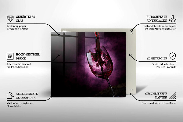 Chopping board glass A glass of wine