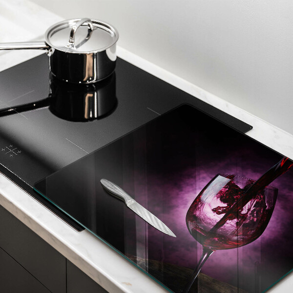 Chopping board glass A glass of wine