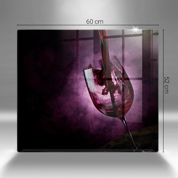 Chopping board glass A glass of wine