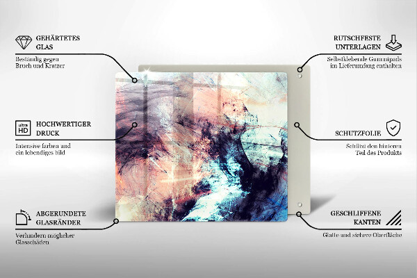 Glass worktop saver Painted abstraction