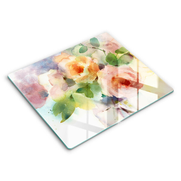 Glass worktop saver Painted flowers