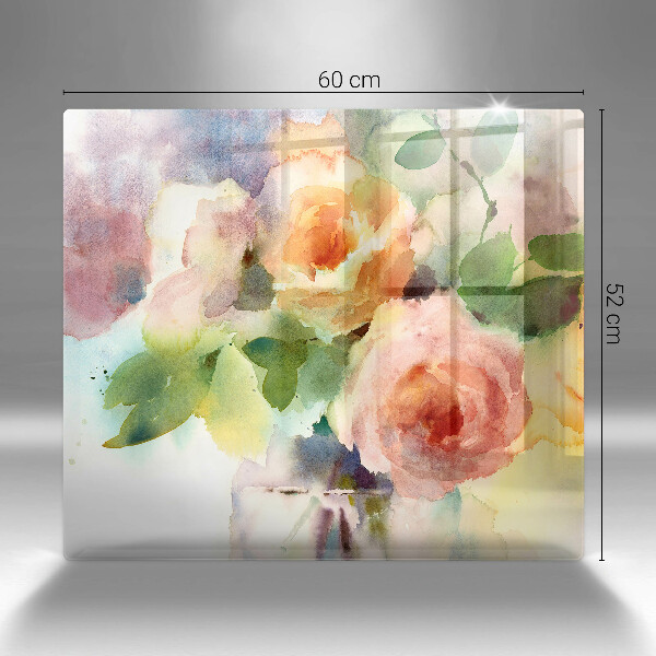 Glass worktop saver Painted flowers