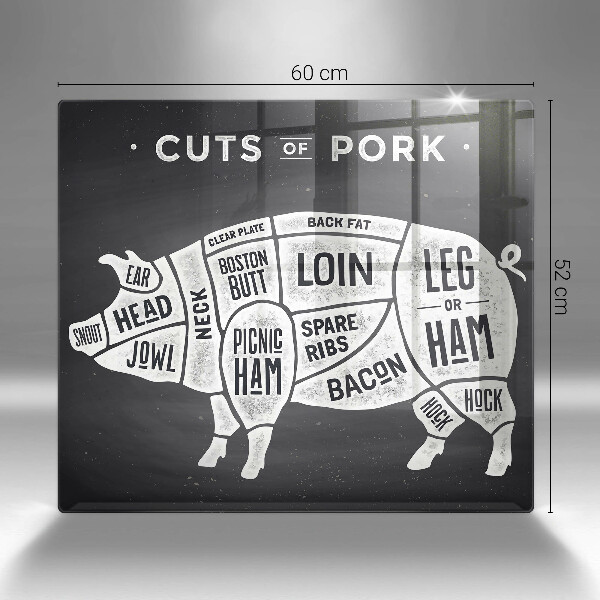 Glass worktop saver Pork pig meat