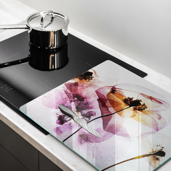 Glass worktop saver Delicate flowers
