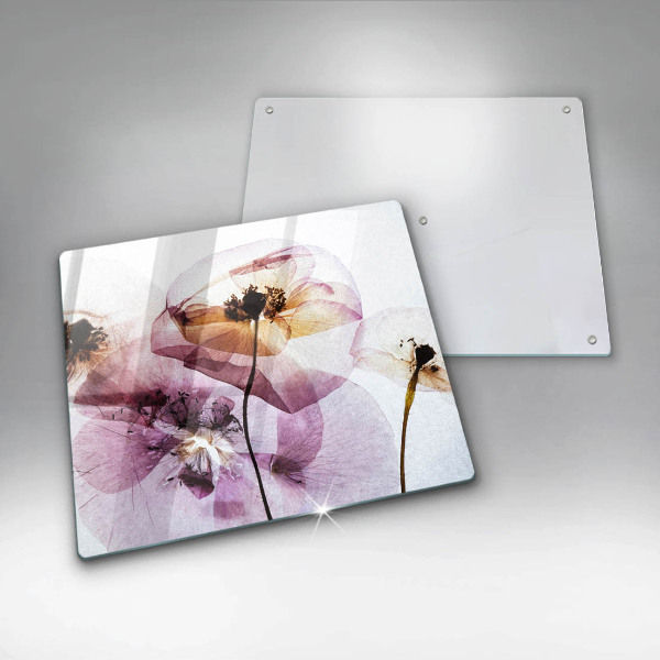 Glass worktop saver Delicate flowers