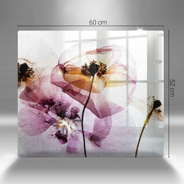 Glass worktop saver Delicate flowers