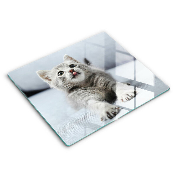 Chopping board glass Little cute kitty