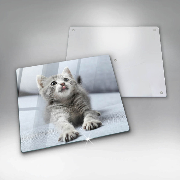 Chopping board glass Little cute kitty
