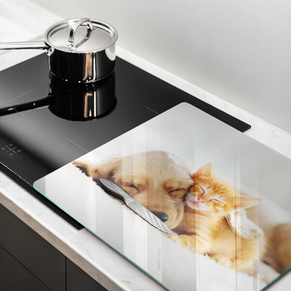 Glass worktop saver Animals dog and cat