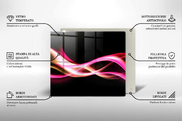 Kitchen worktop protector Neon Smoke abstraction