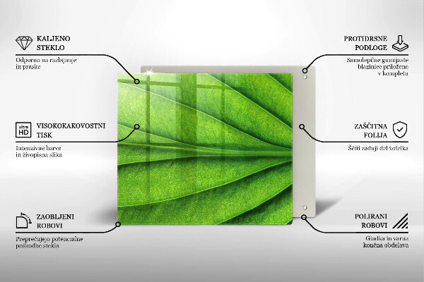 Chopping board glass Nature leaf veins