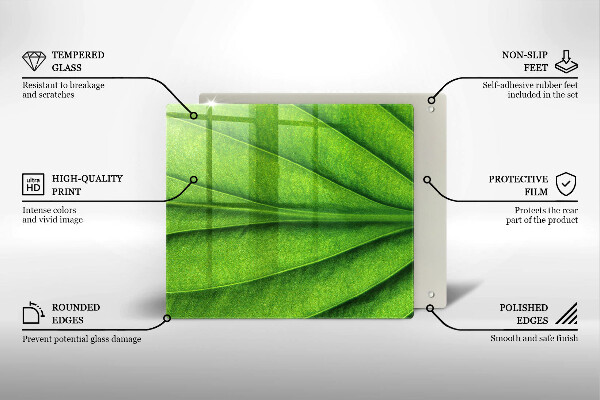 Chopping board glass Nature leaf veins