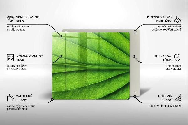 Chopping board glass Nature leaf veins