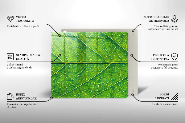 Chopping board glass Leaf lines nature