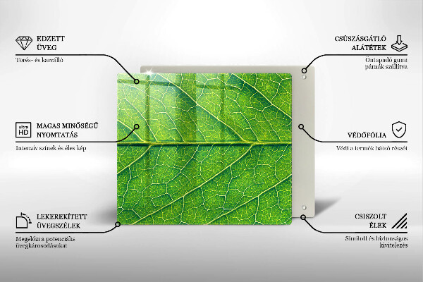 Chopping board glass Leaf lines nature