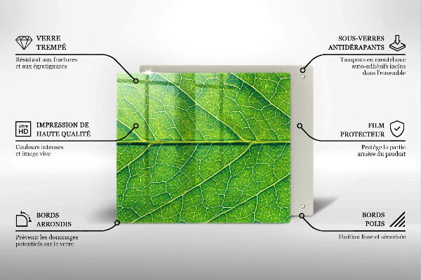 Chopping board glass Leaf lines nature