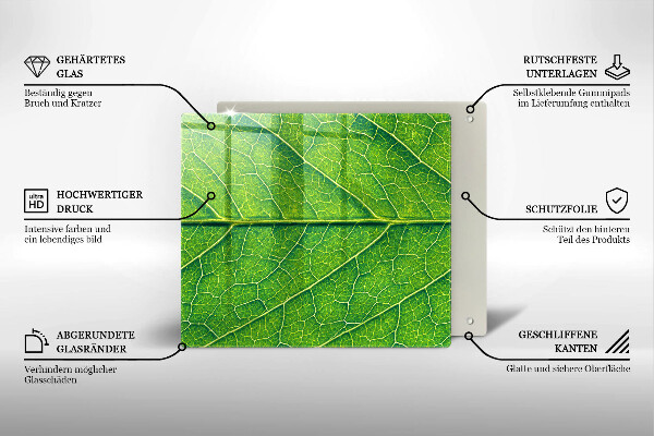 Chopping board glass Leaf lines nature