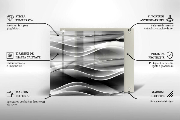 Chopping board glass Abstraction of smoke lines