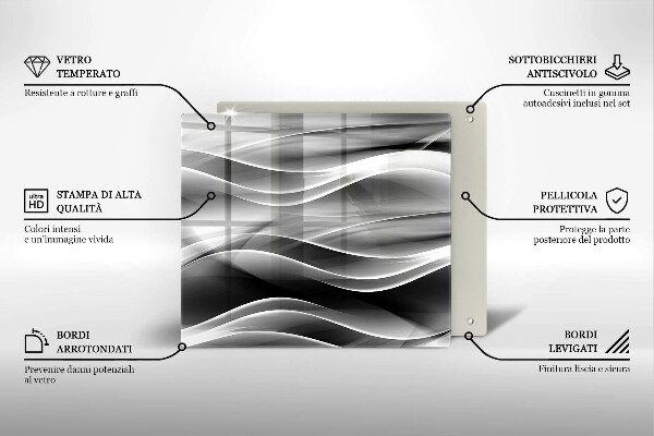 Chopping board glass Abstraction of smoke lines