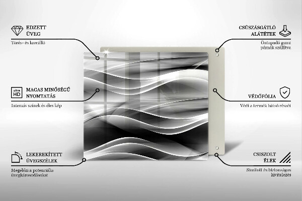 Chopping board glass Abstraction of smoke lines
